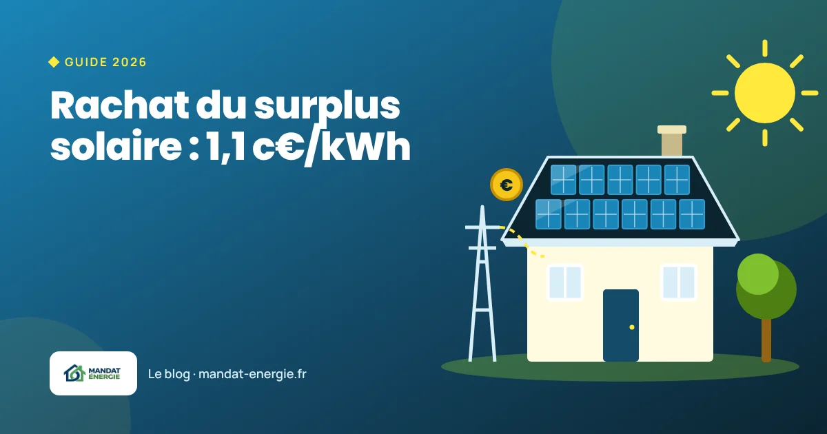 Tarif de rachat du surplus solaire en 2026 : 1,1 c€/kWh, et après ?
